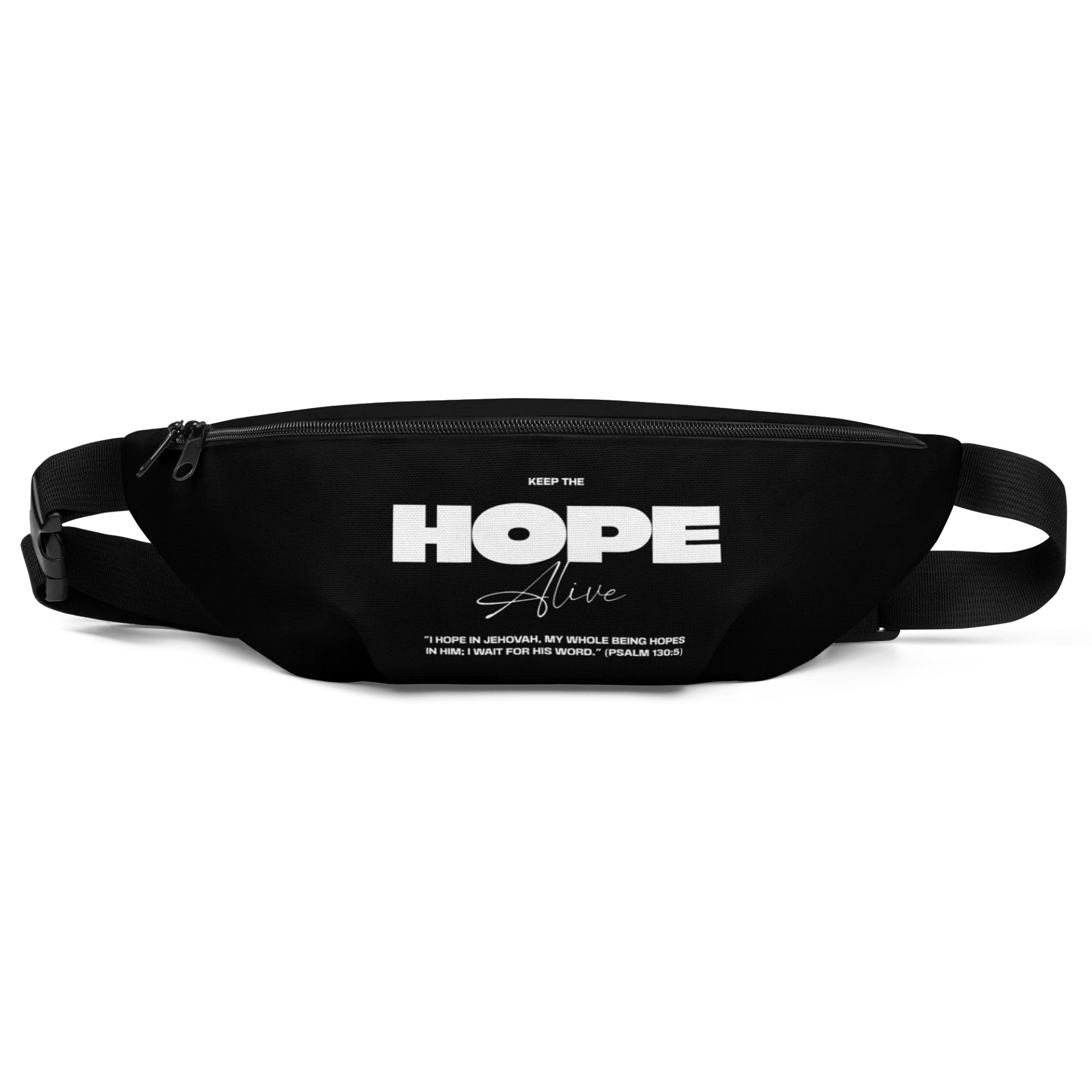"Hope in Jehovah" Psalm 130:5 Black Fanny Pack product image (1)