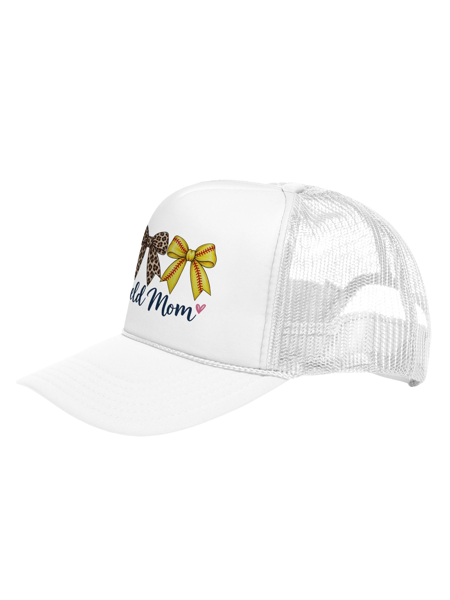 Ballfield Mom Three Bow Trucker Hat | Coquette Bow Sports Mom Cap product image (3)