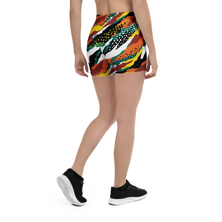 Terracotta & Teal Abstract Safari Pattern | Vibrant All-Over Print Shorts product image (2)