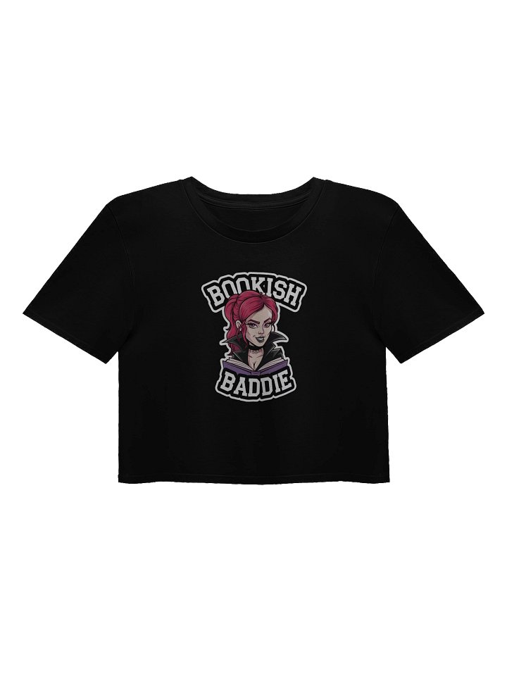 Bookish Baddie Vamp Crop Top - Black product image (1)