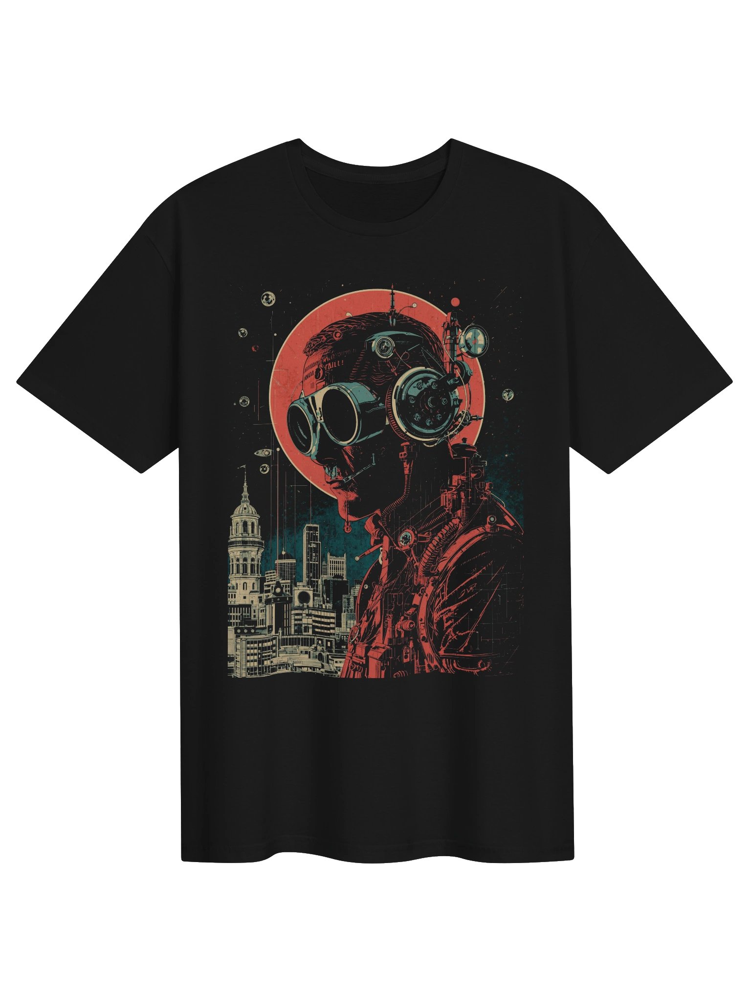 Retro-Futurist Cyborg City T-Shirt product image (1)