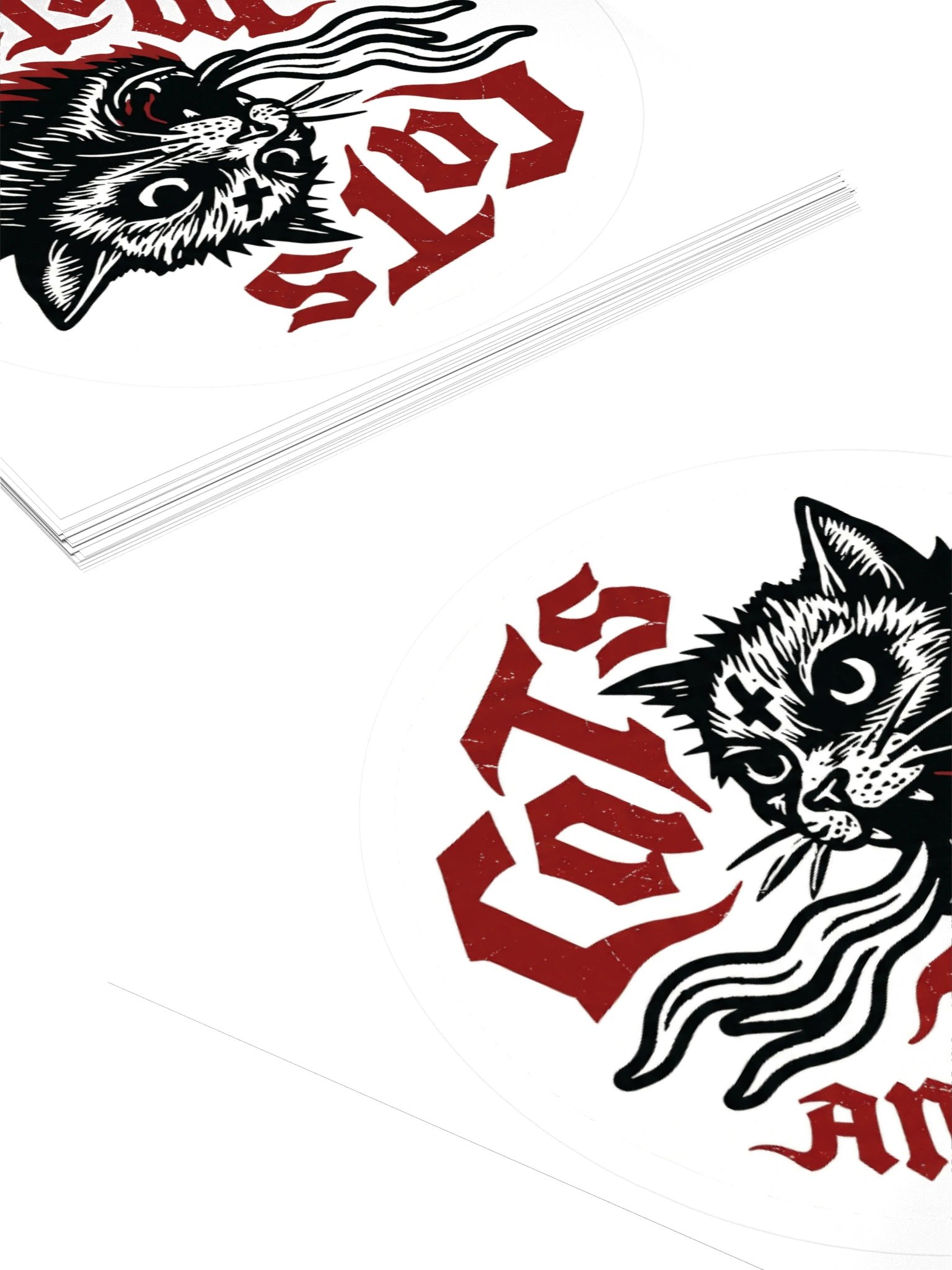 CATS AND METAL LOGO TITLE KISS CUT STICKER product image (12)