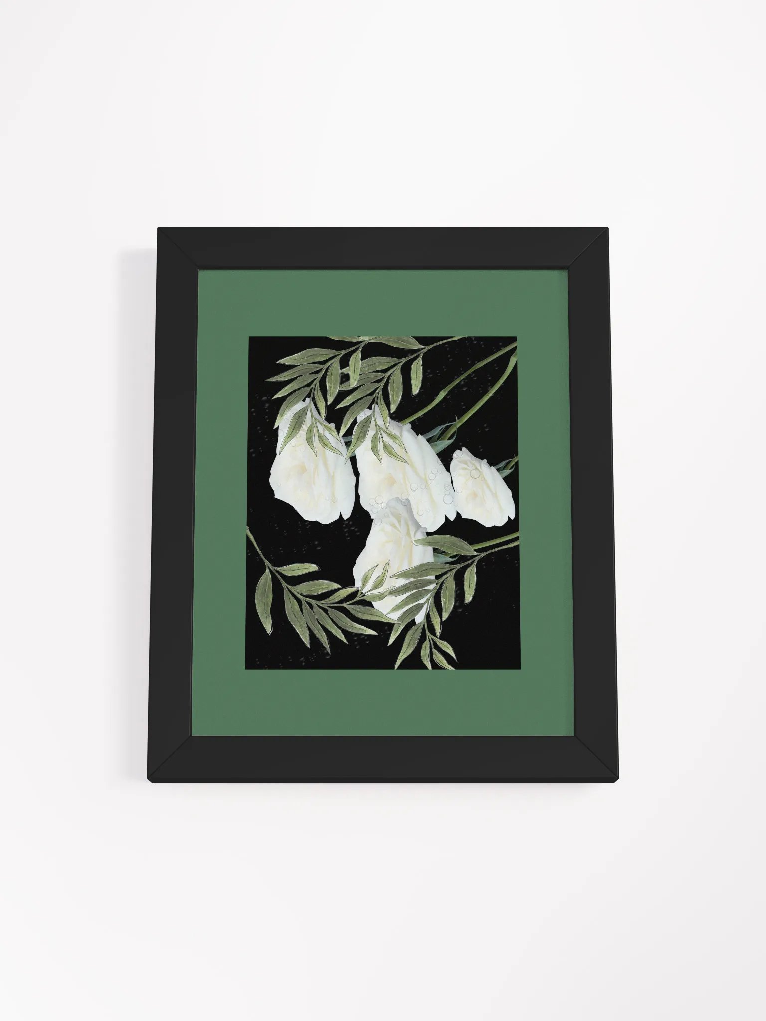 Ethereal White Rose Blossom Framed Poster product image (1)