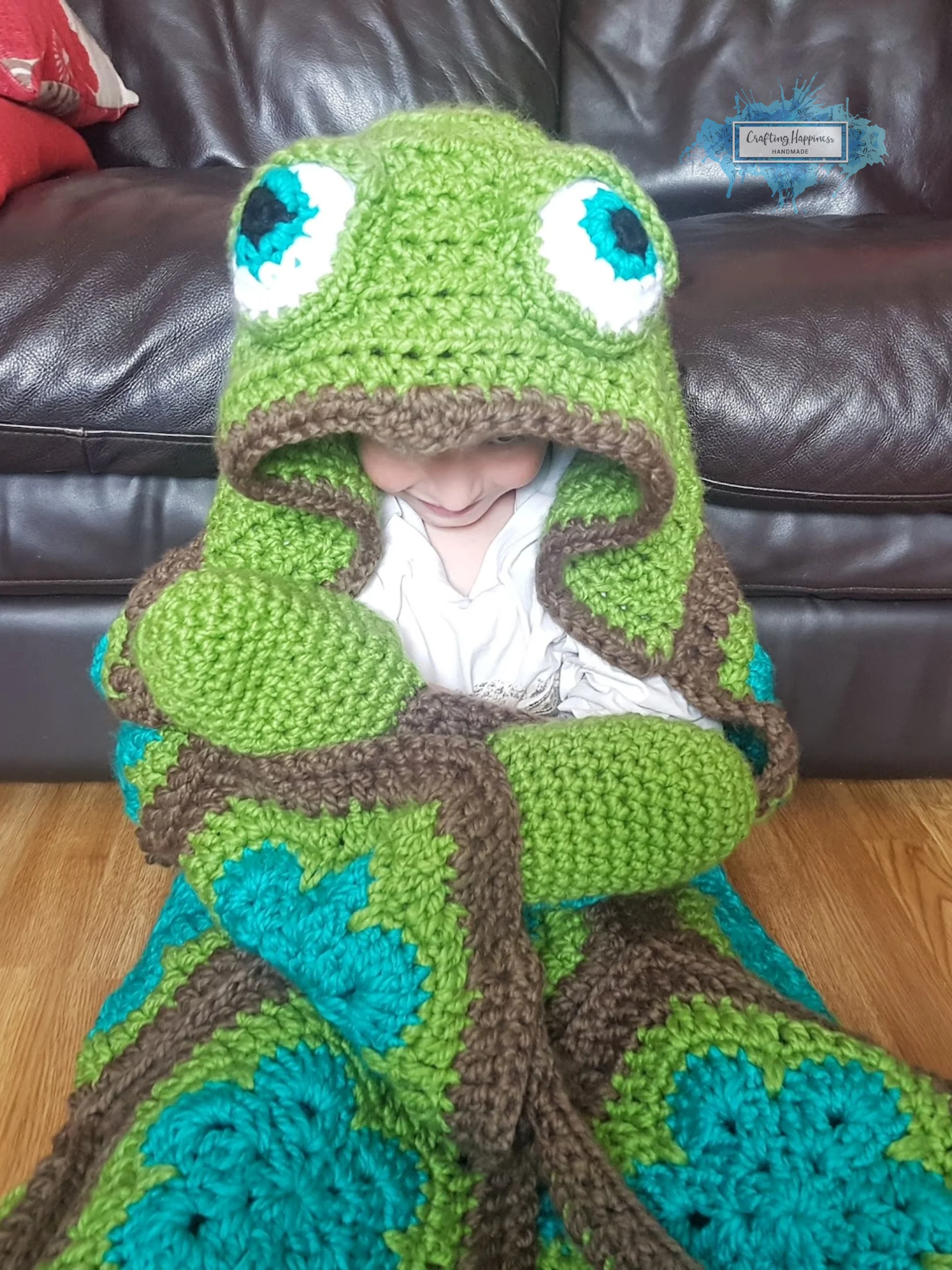 Sea Turtle Hooded Blanket Crochet Pattern - Adult & Child Sizes (PDF Pattern) product image (4)