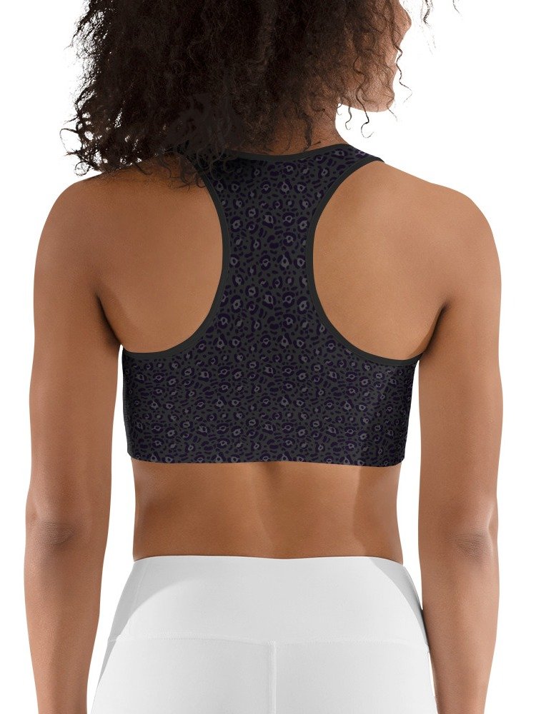 Comfortable Sports Bra Bold Black Leopard Print product image (2)