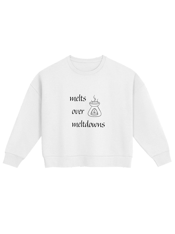 White Organic Cropped Sweatshirt - Melts/Meltdowns product image (1)