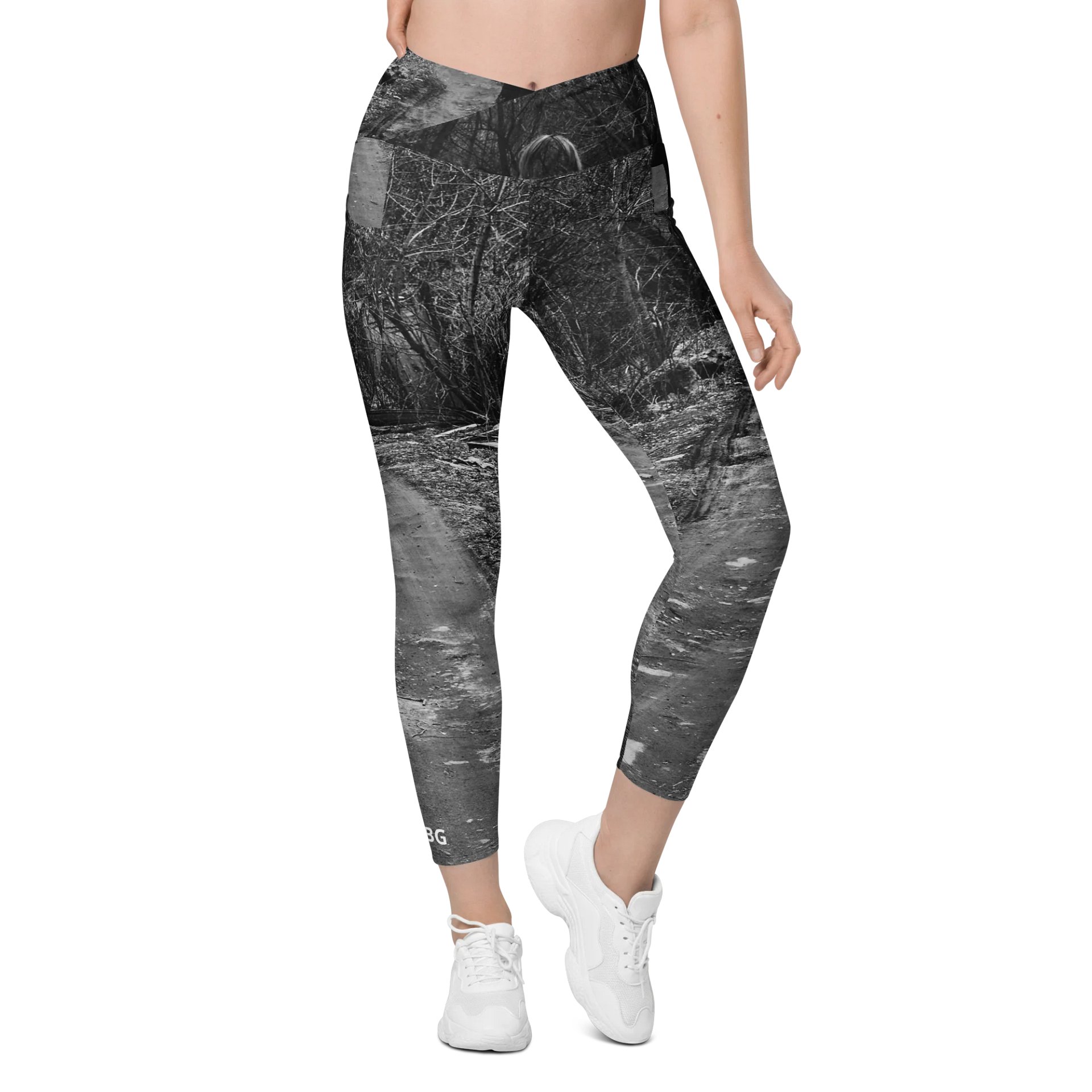 'Music For Horror Films' Sun-Protect Crossover Leggings with Pockets product image (1)