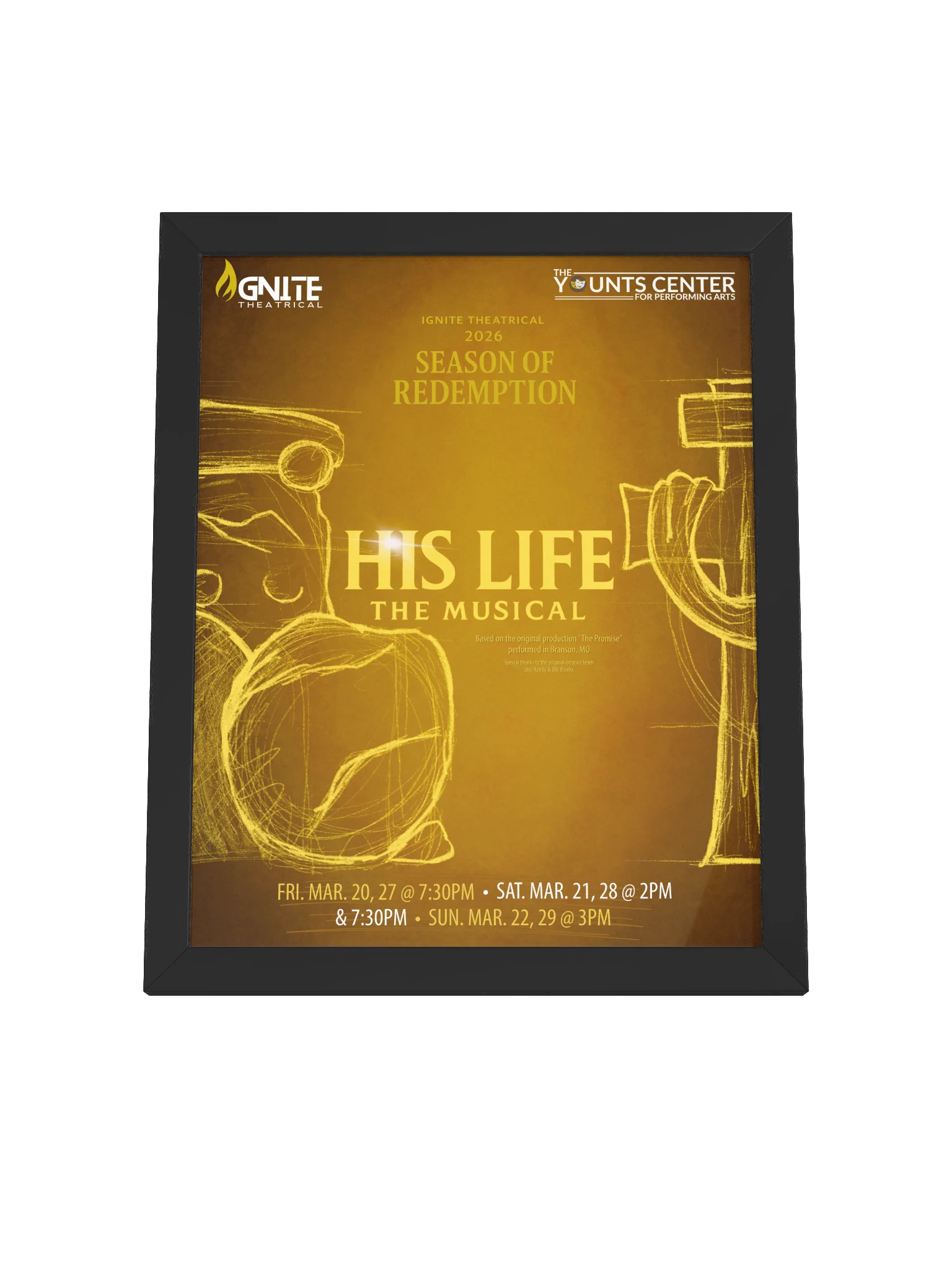 “His Life: the Musical” (2026) Framed Art Poster – Original Artwork by Nessa St. Clair product image (4)