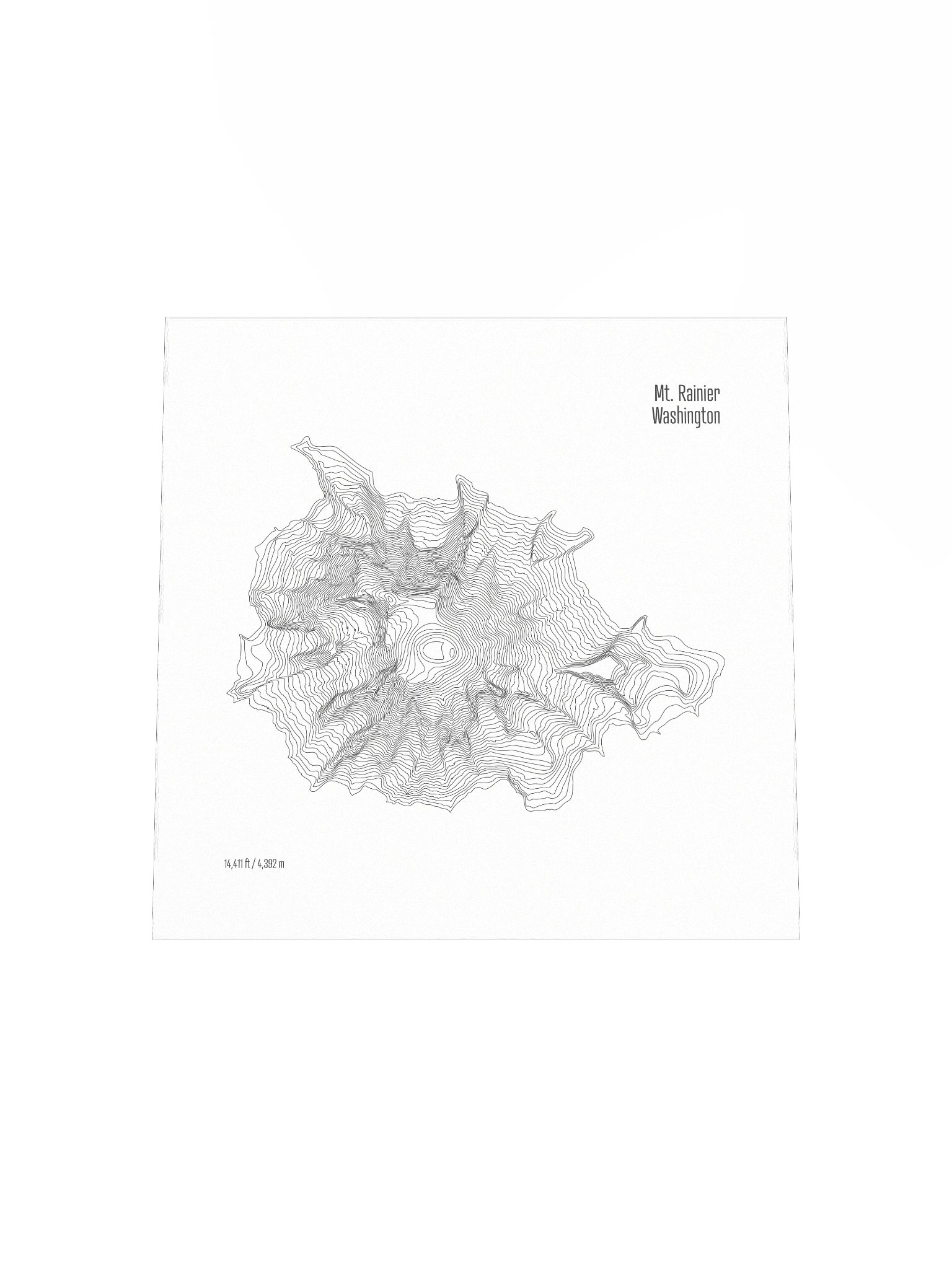 The topographic lines of Mount Rainier product image (4)