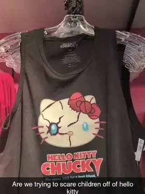 Universal studios Orlando traumatizing children from hello kitty. #hellokitty #universalstudios #universalstudiosorlando #shirt #merchandise #universalstudiosflorida 