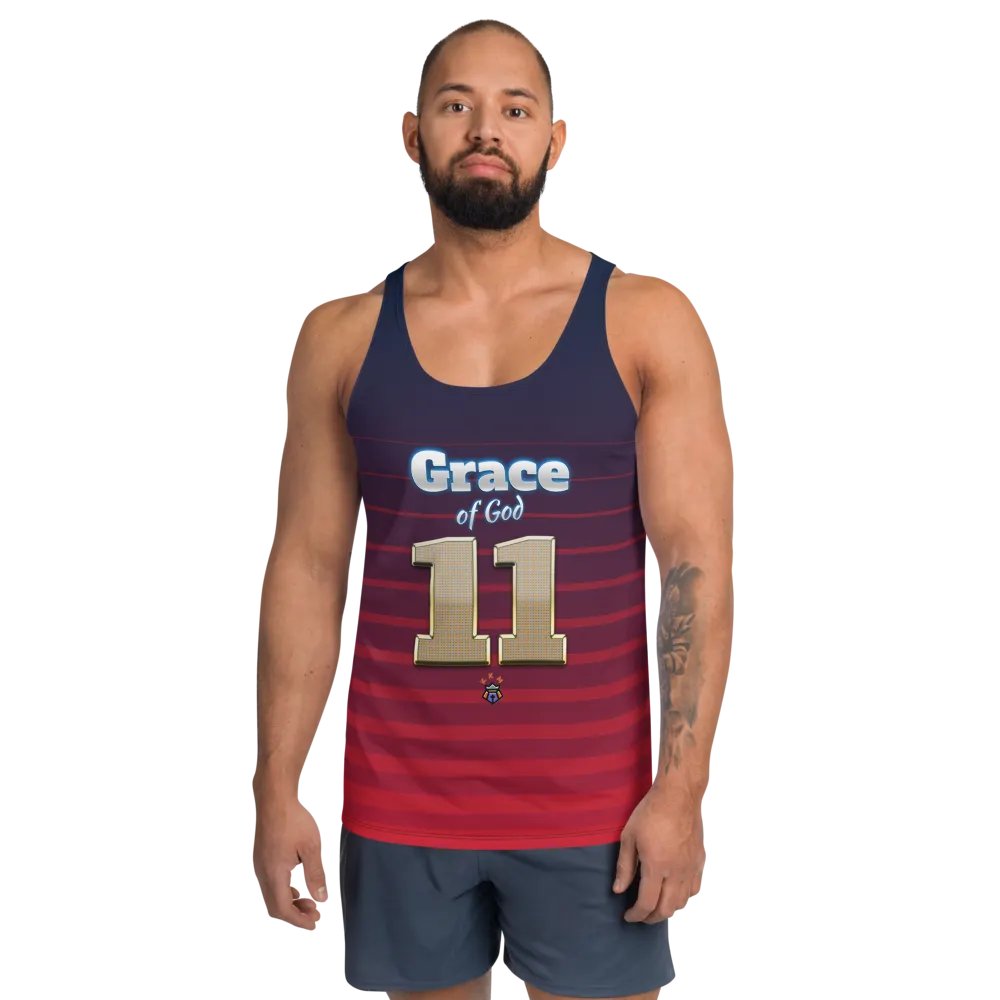 Purple and Burgundy Grace of God Men's Tank-top product image (1)