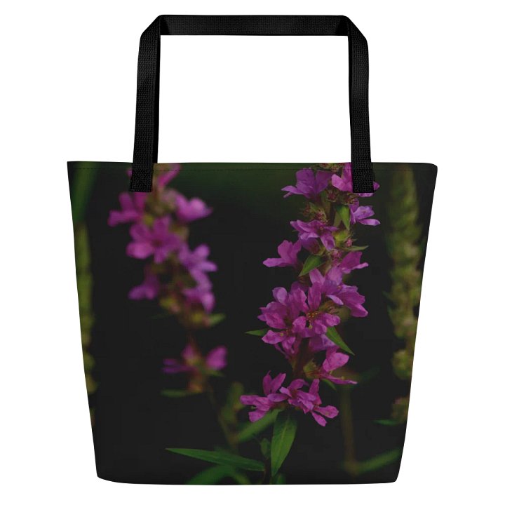 Large tote bag - Purple blossoms against a dark background product image (2)