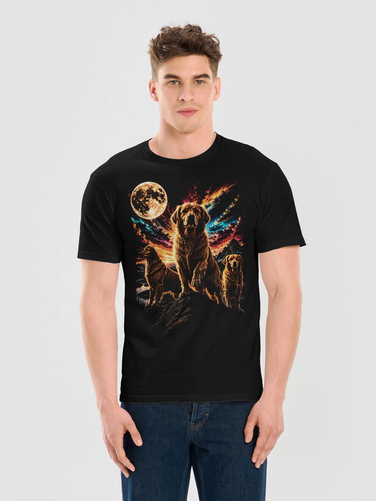 Golden Retriever Howling Moon Tshirt | Unexpected Legends Shirt product image (6)