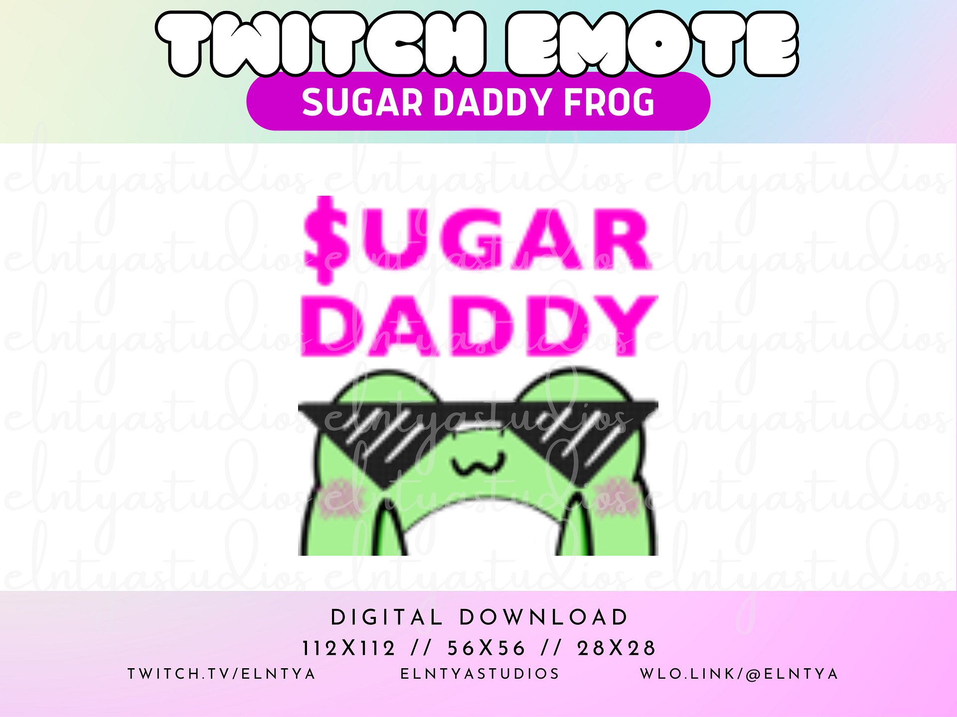 Sugar Daddy Kawaii Frog Emote product image (1)