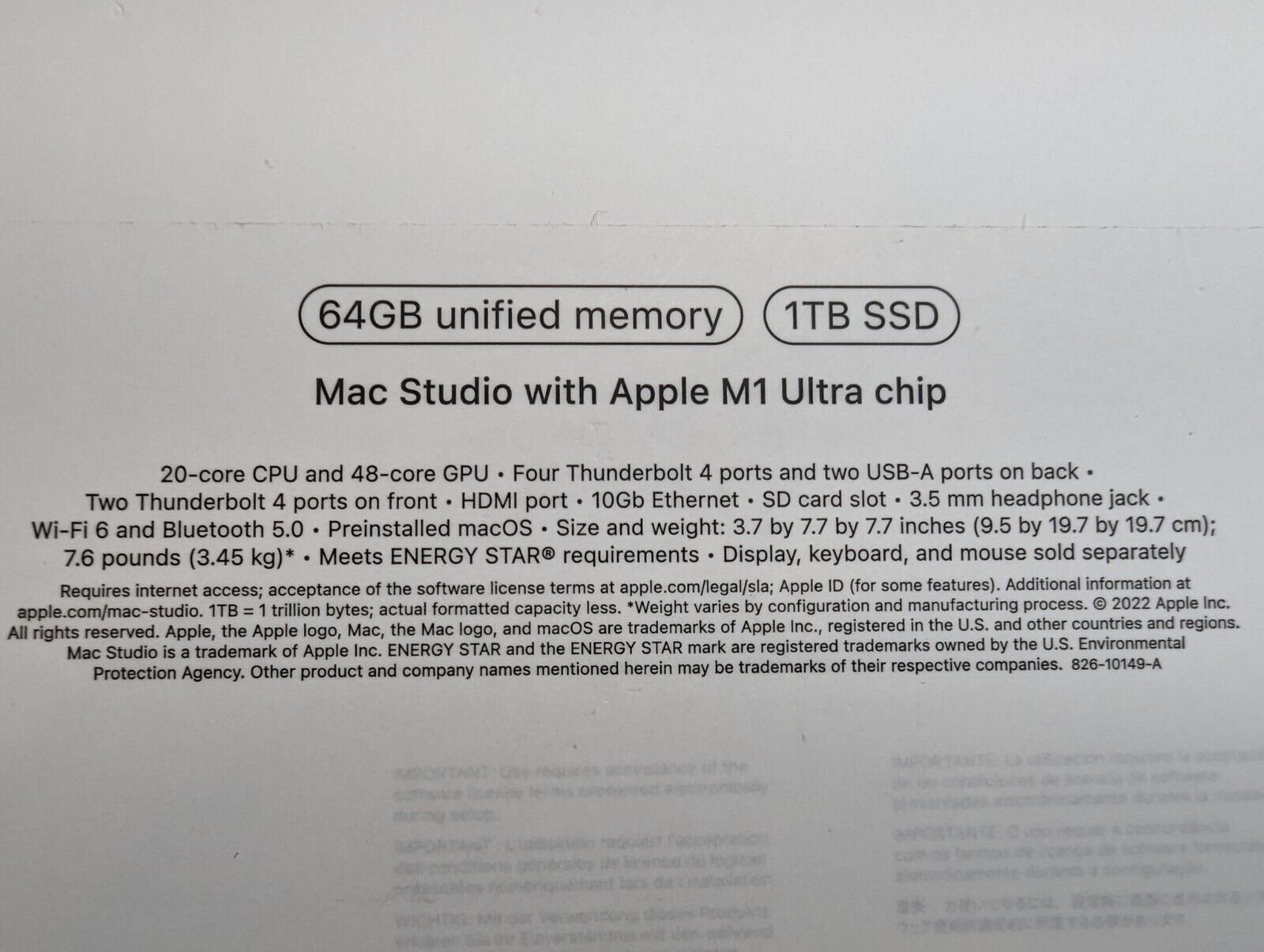 M1 ULTRA MAC STUDIO - 64GB / 1TB product image (3)