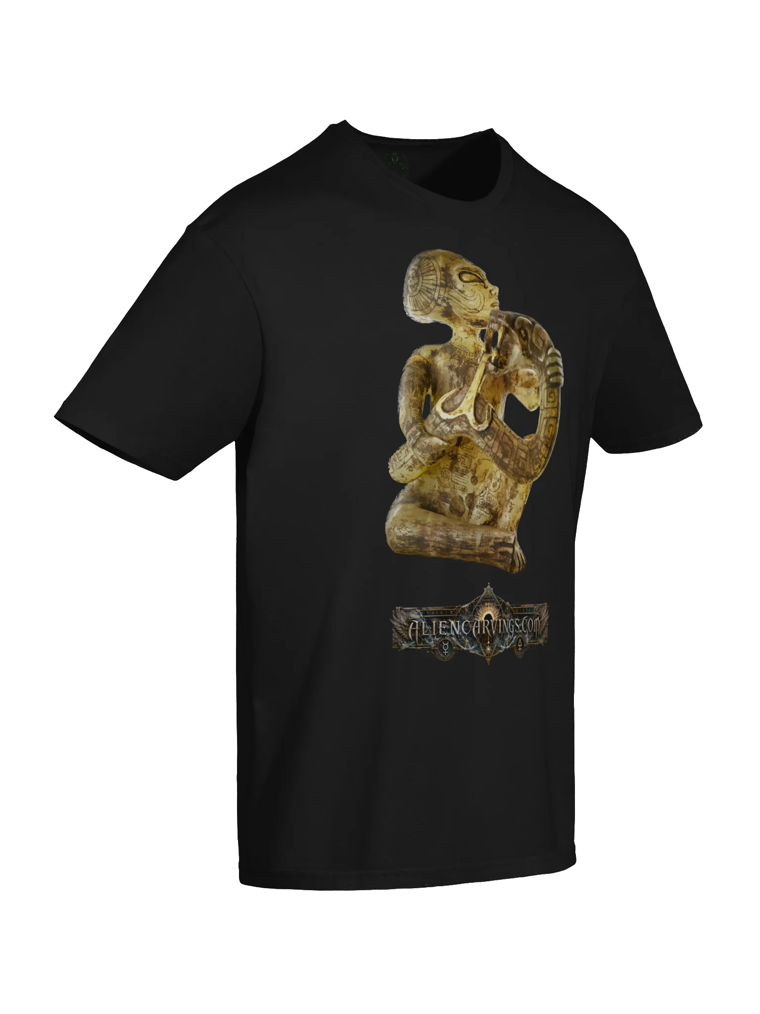 Aliencarvings.com Snake Gold Black T-Shirt product image (6)