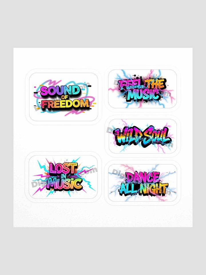 Neon Music Dance Kiss Cut Stickers Set product image (1)