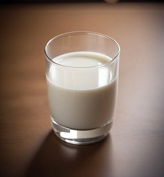Small glass of milk. 