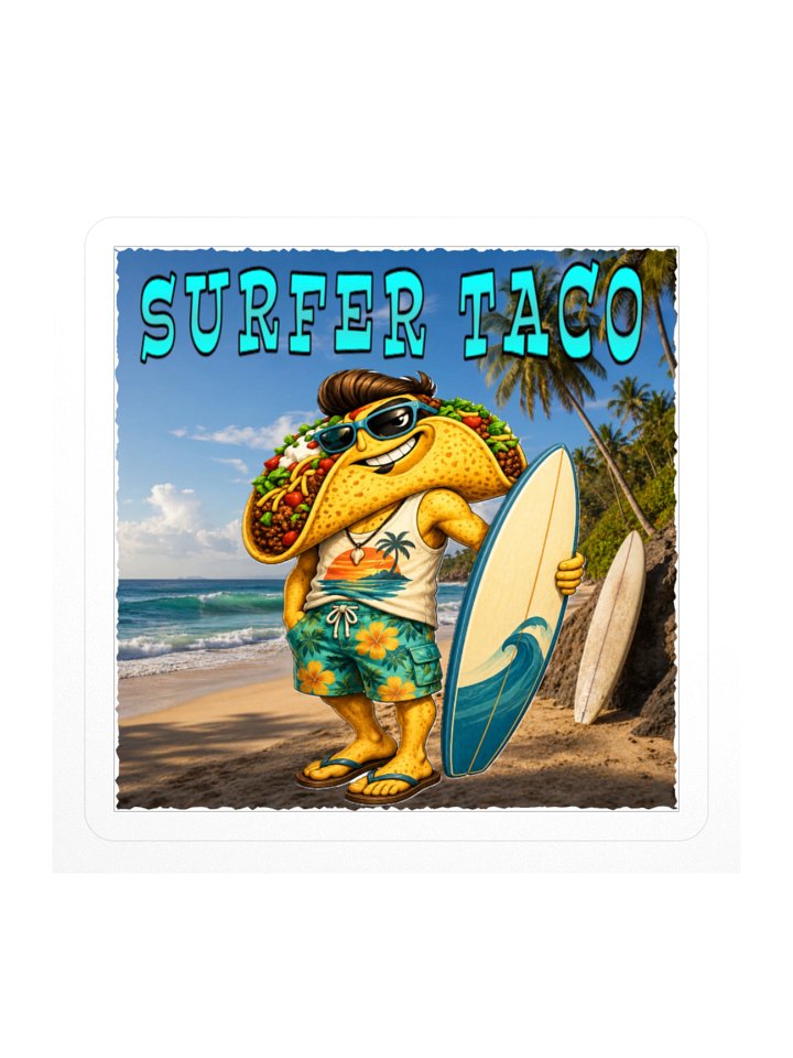 Surfer Taco Beach Sticker - The Taco family product image (2)