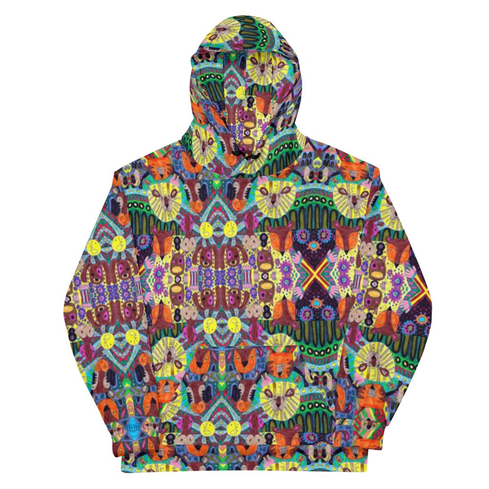Abstract Doodle Animals Unisex Pull Over Hoodie product image (11)