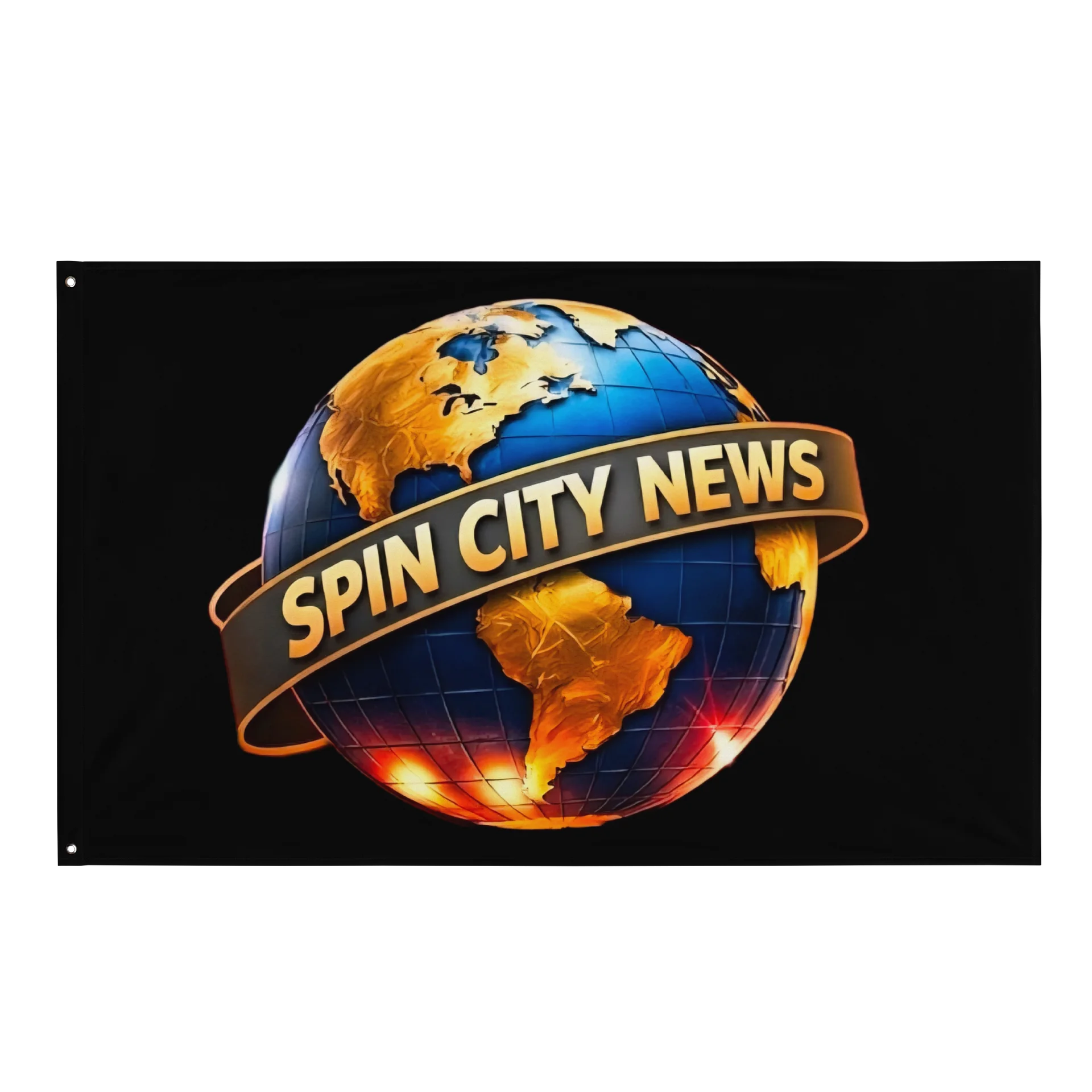 Spin City News Globe Flag product image (1)