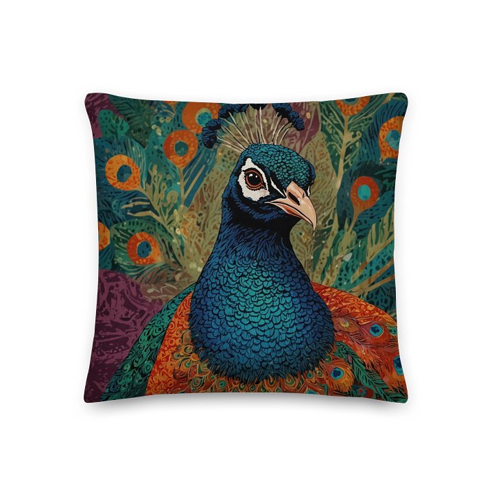 Vibrant Peacock All-Over Print Pillow product image (3)