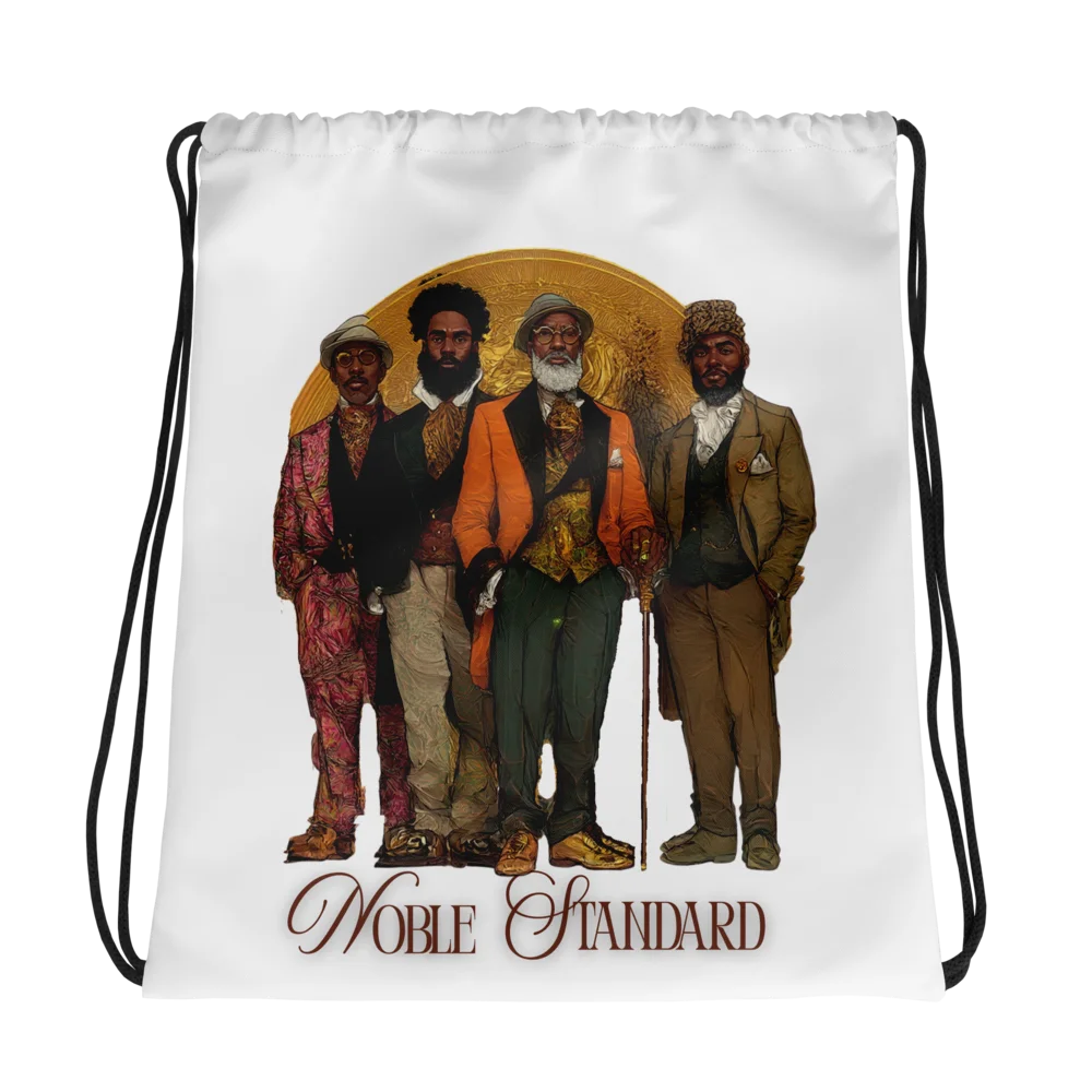 Dapper Gentlemen All-Over Drawstring Bag product image (1)