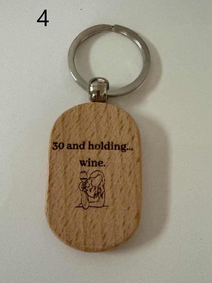 Milestone Birthday Wooden Engraved Keychains | Age 21–70 | Handmade Gift for Him or Her (2) product image (4)