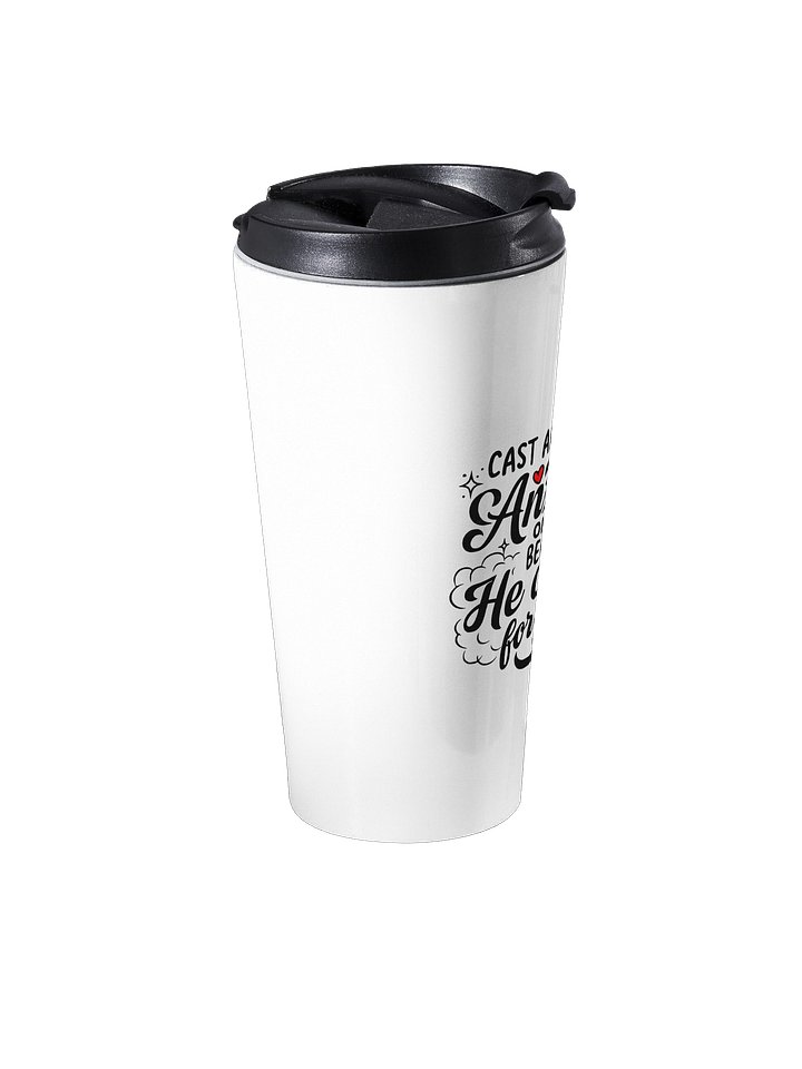 Cast All Your Anxiety Travel Mug — 1 Peter 5:7 product image (2)