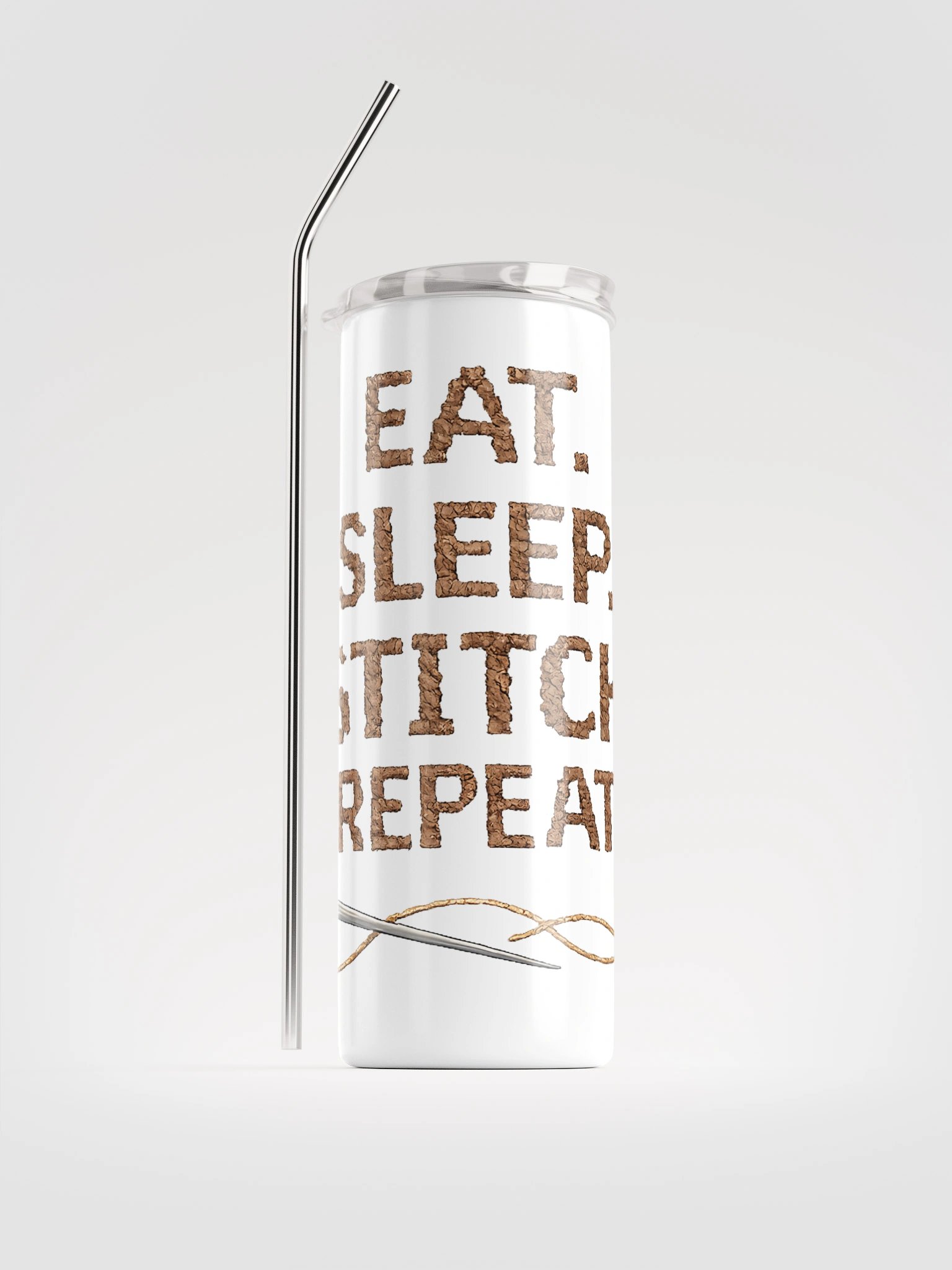 Eat. Sleep. Stitch. Repeat. Stainless Steel Tumbler product image (1)