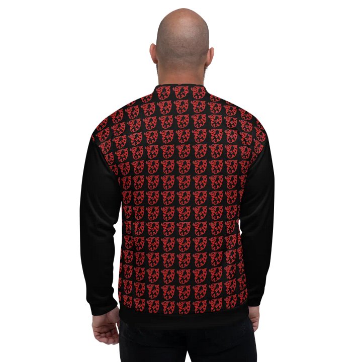 All-Over Print Bomber Jacket by Sublicolor 144/Gripen Black and Red product image (1)