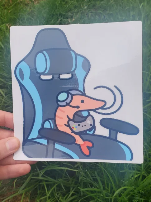Gamer Shrimp LARGE Car Decal product image (2)