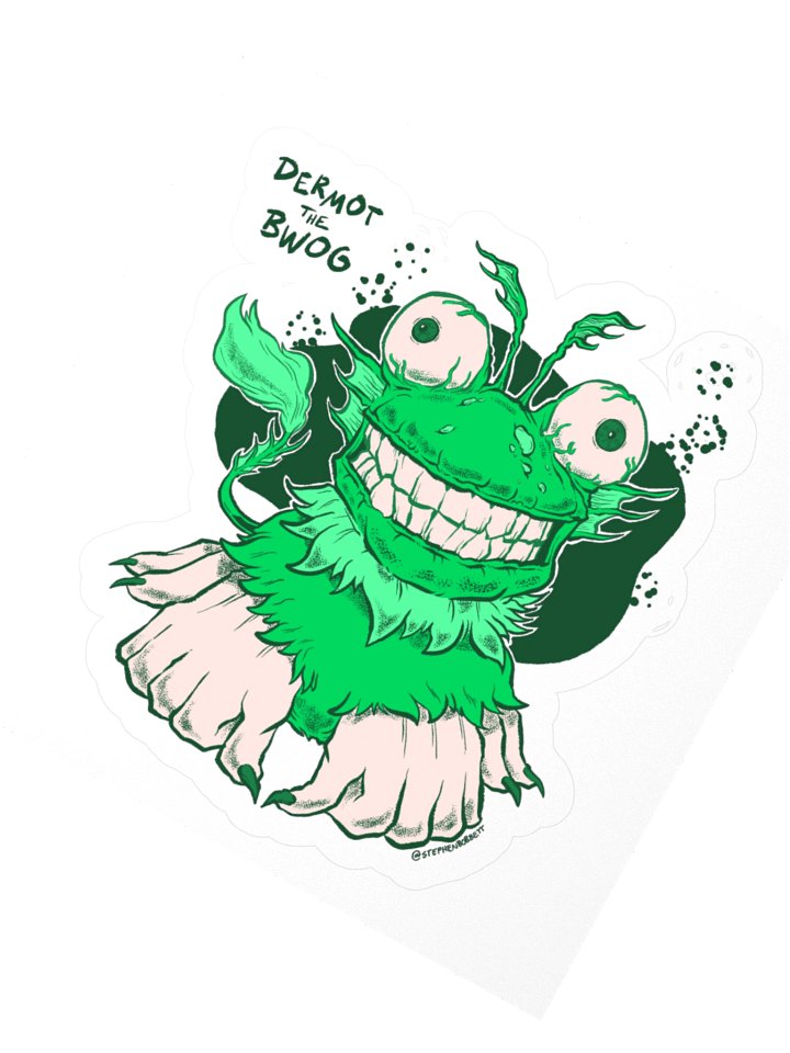 Dermot the Bwog | 3"x3" Kiss Cut Sticker product image (2)