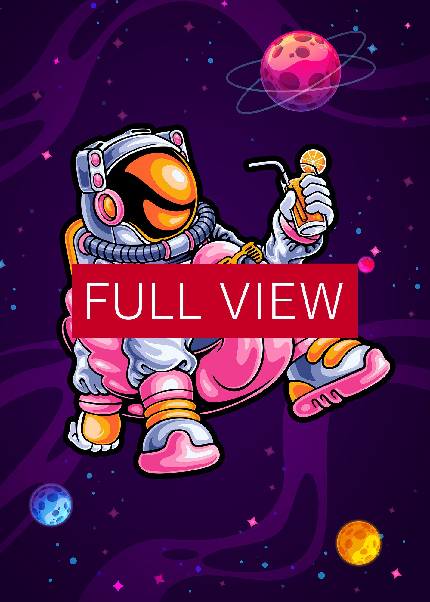 Relaxing astronaut in space — space poster, synthwave space, neon space, aesthetic poster product image (3)