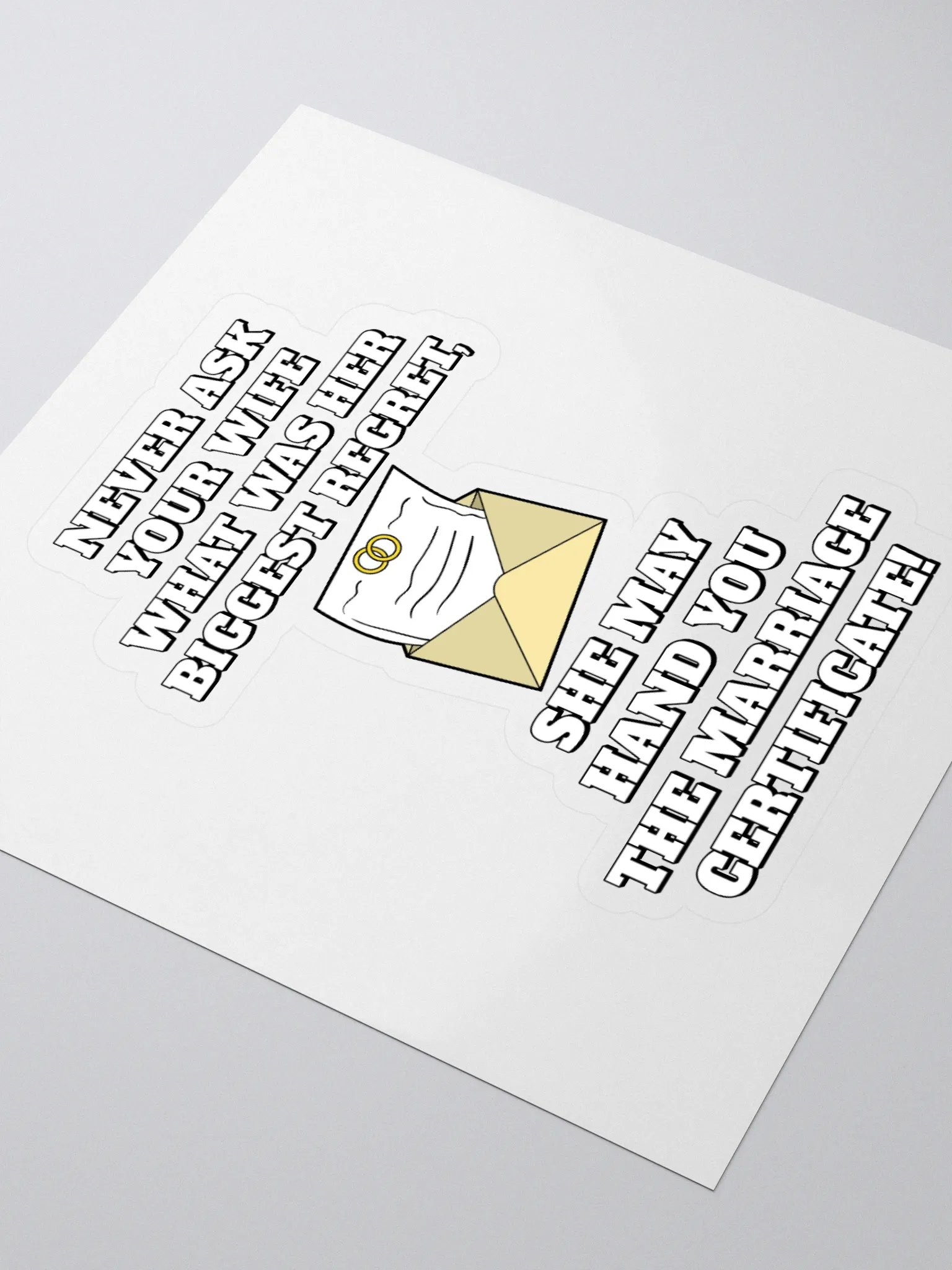 Never Ask Your Wife What Was Her Biggest Regret - Funny Sticker product image (3)
