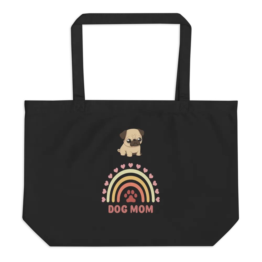 Rainbow Pug Dog Mom Tote product image (1)