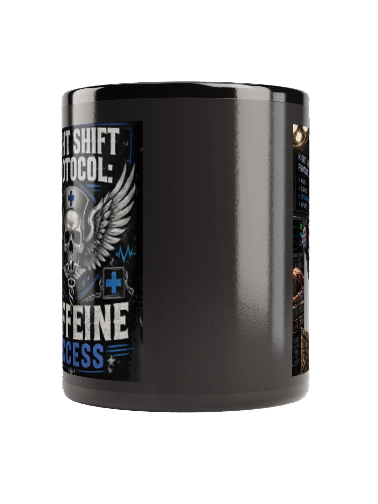 Night Shift Protocol™ Caffeine Access Nurse Coffee Mug | Anime Cat RN Gift | Funny Night Shift Cup product image (6)