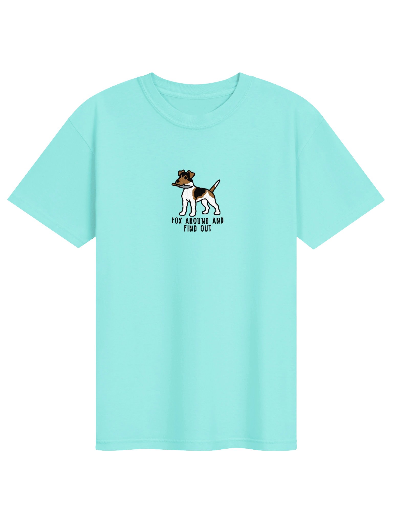 Fox Around and Find Out Funny Chibi-Style Embroidered T-Shirt for Smooth Fox Terrier(Black, Tan & White) Owners product image (73)