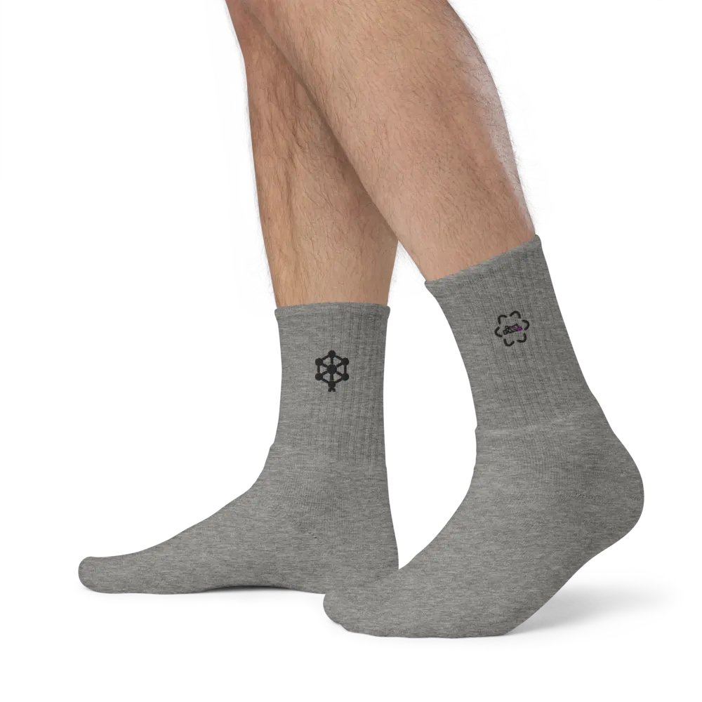 RB Embroidered Socks in Gray product image (4)