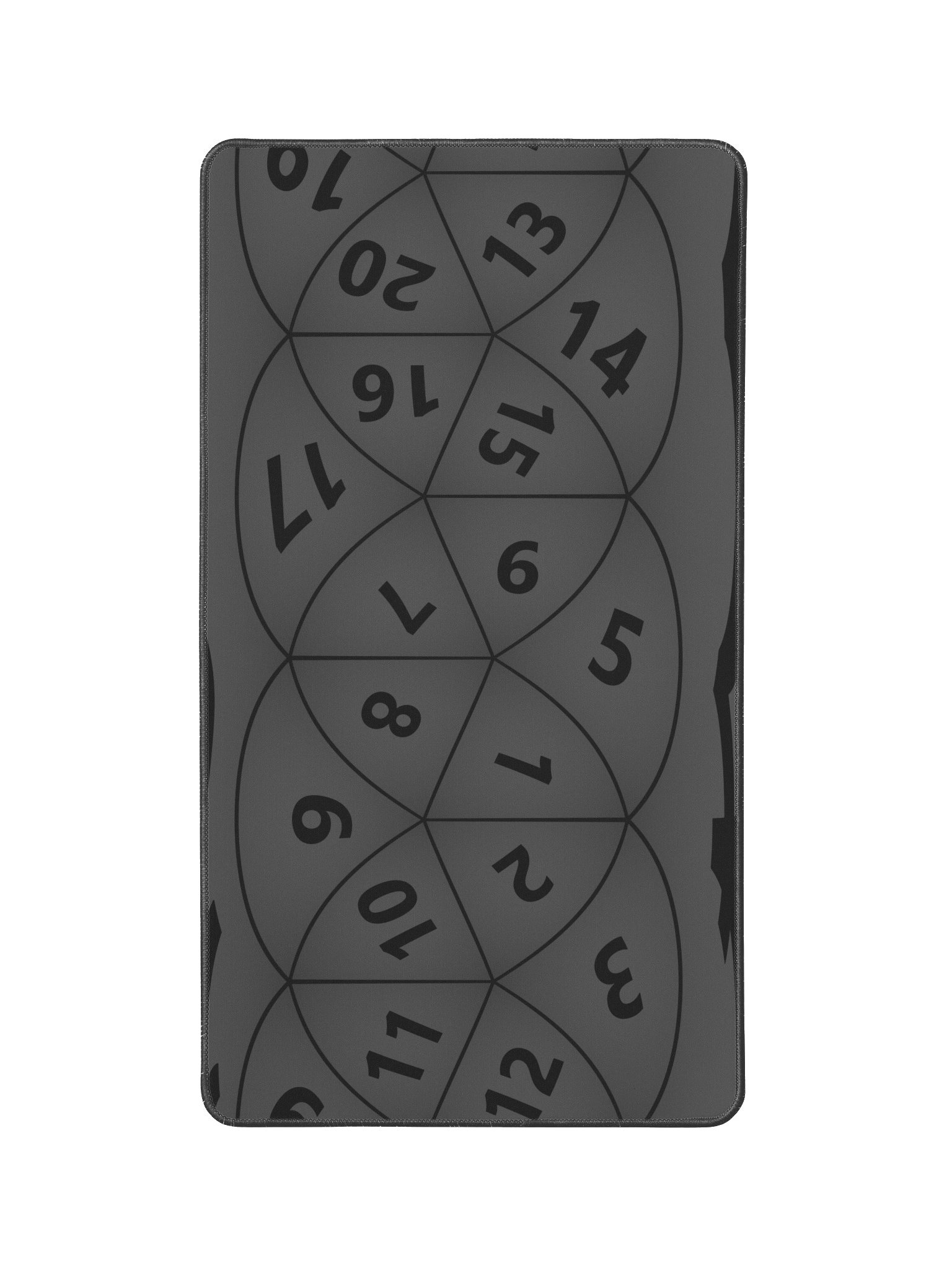 Desk mat - Map of 20 sided dice (Black) product image (1)
