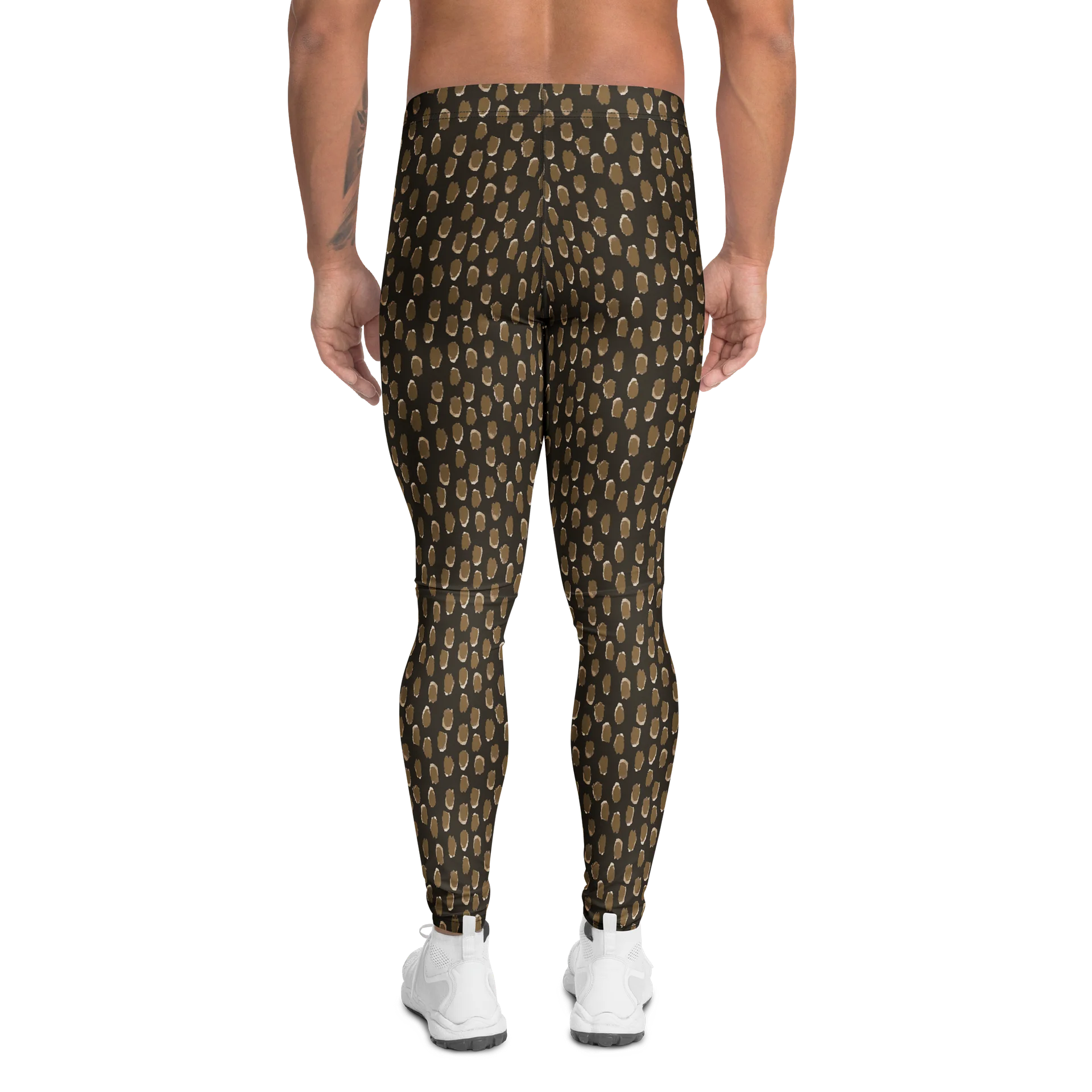 Watercolor Brown Spots Men's Athletic Leggings product image (2)