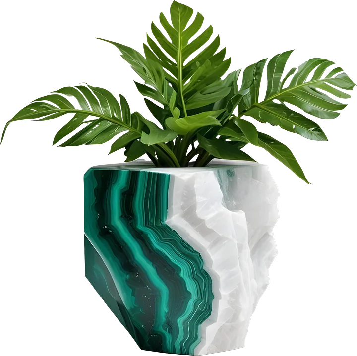 Aurora Verde - Vase Quartz & Malachite png product image (1)