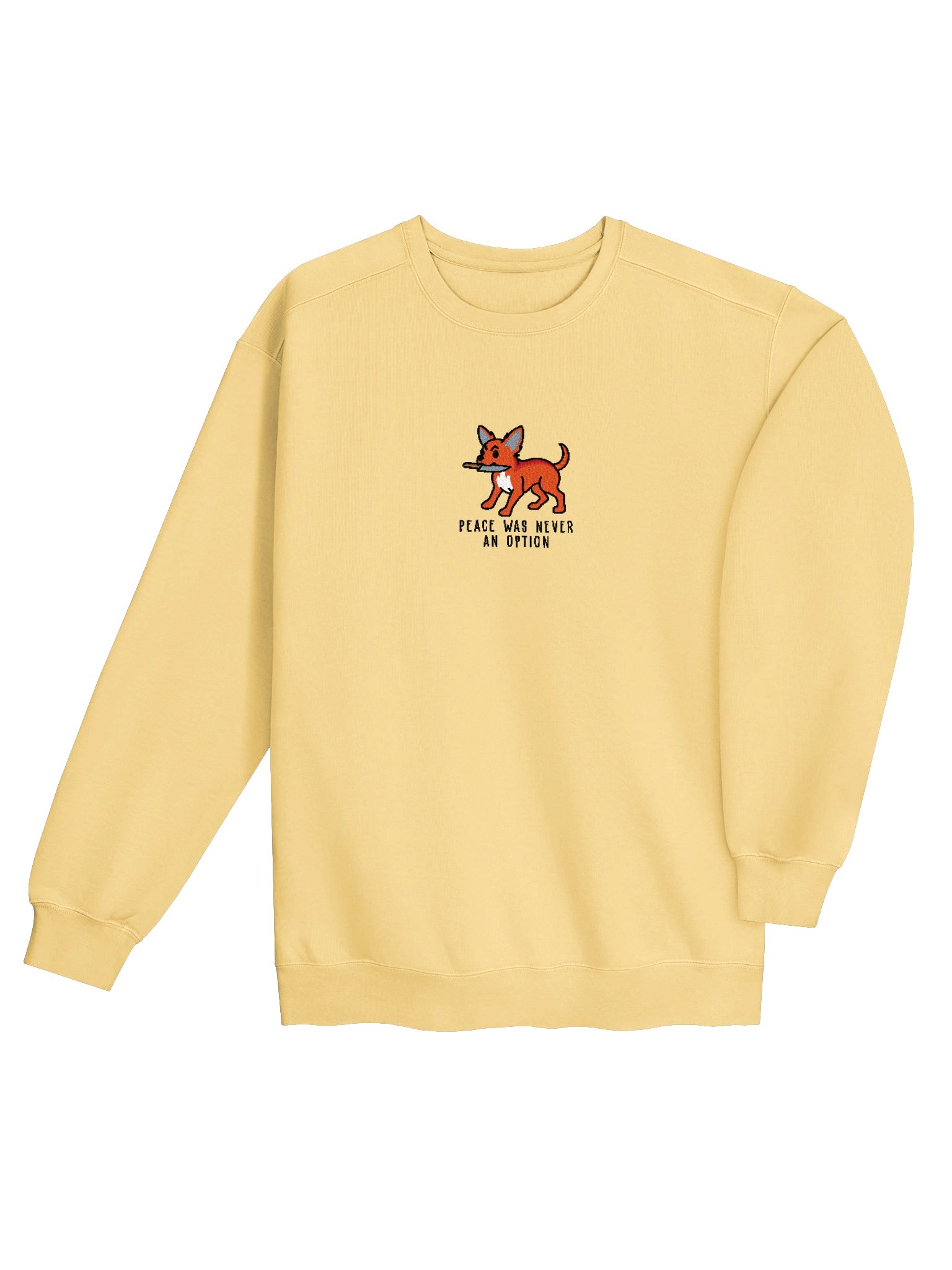 Peace Was Never an Option Funny Chibi-Style Embroidered Premium Sweatshirt for Chihuahua(Red) Owners product image (44)