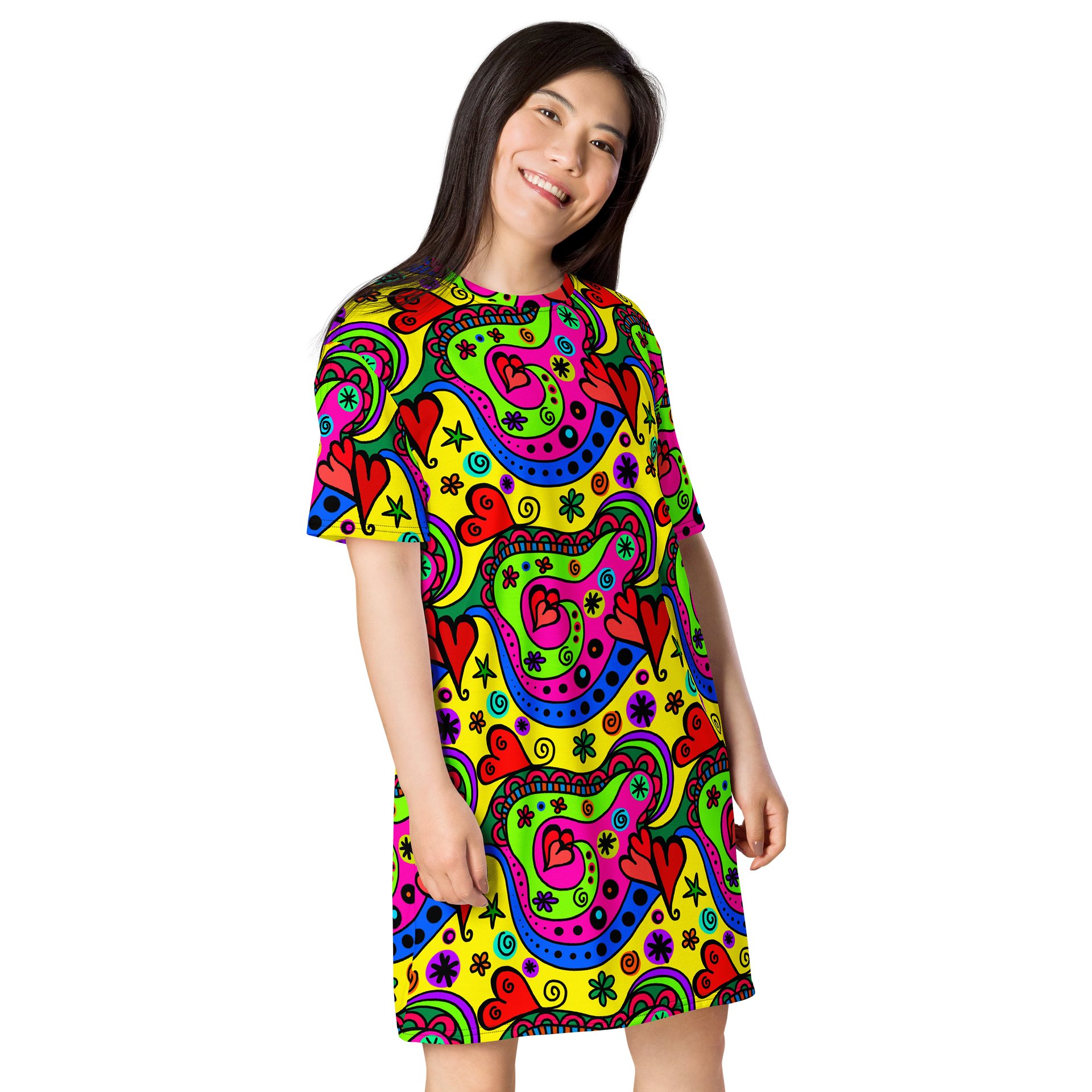Vibrant Swirls T-Shirt Dress product image (3)