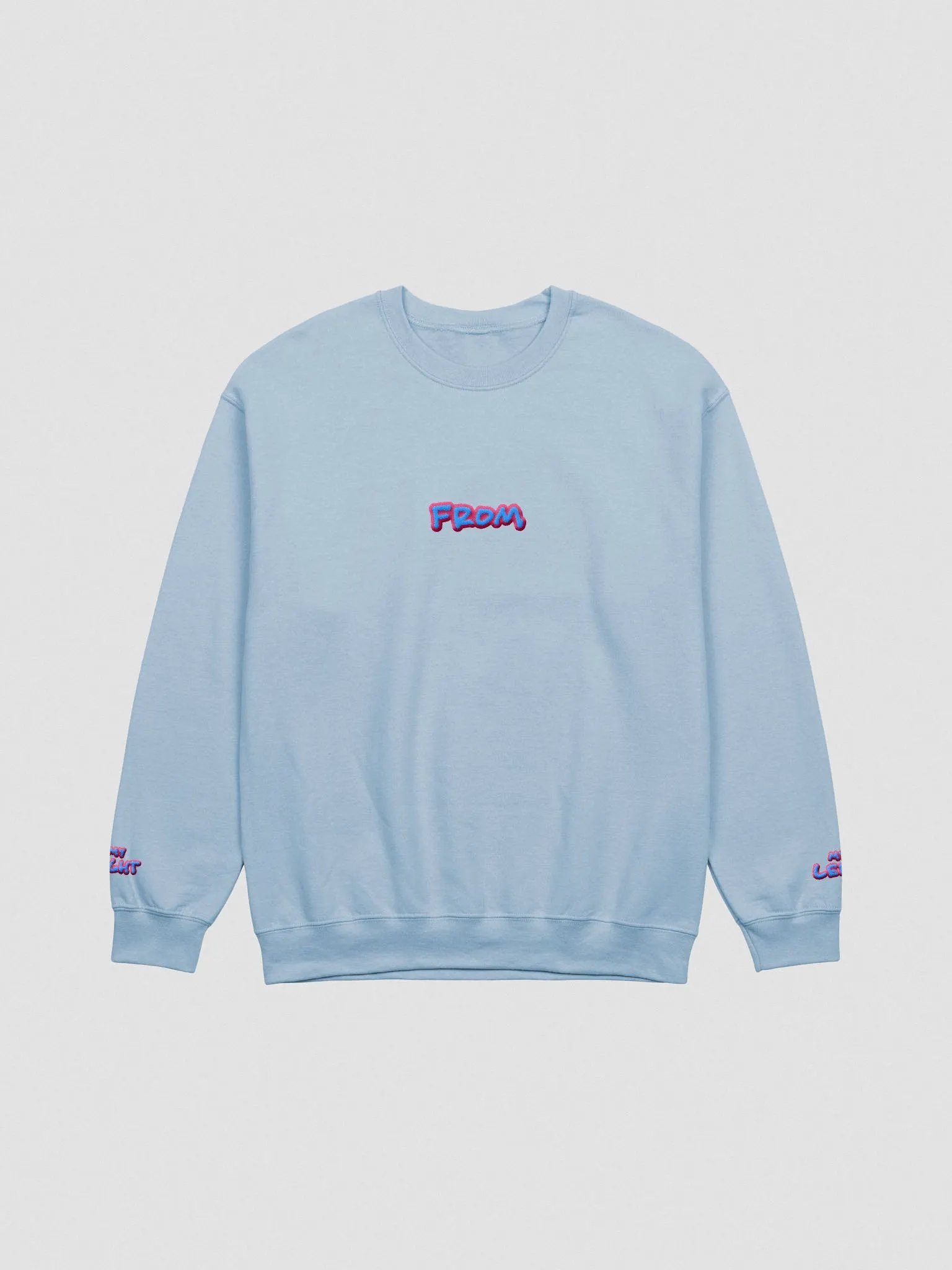 my left from my right embroidered crewneck (BUBBLEGUM DESIGN 2) product image (4)