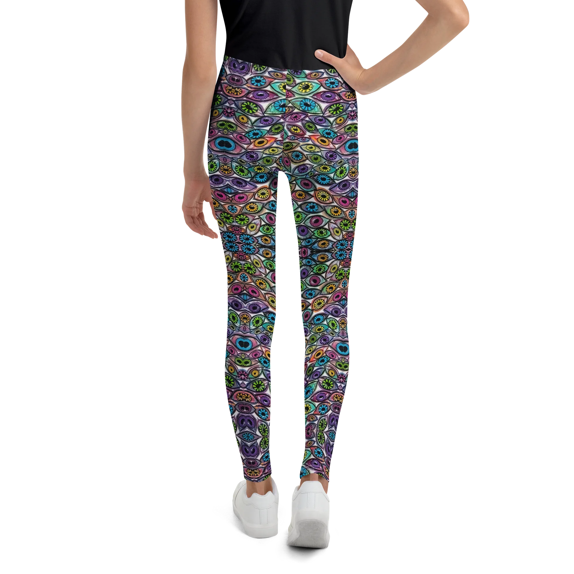 Youth Psychedelic Eyes Pattern Leggings | Eye See You Too product image (3)