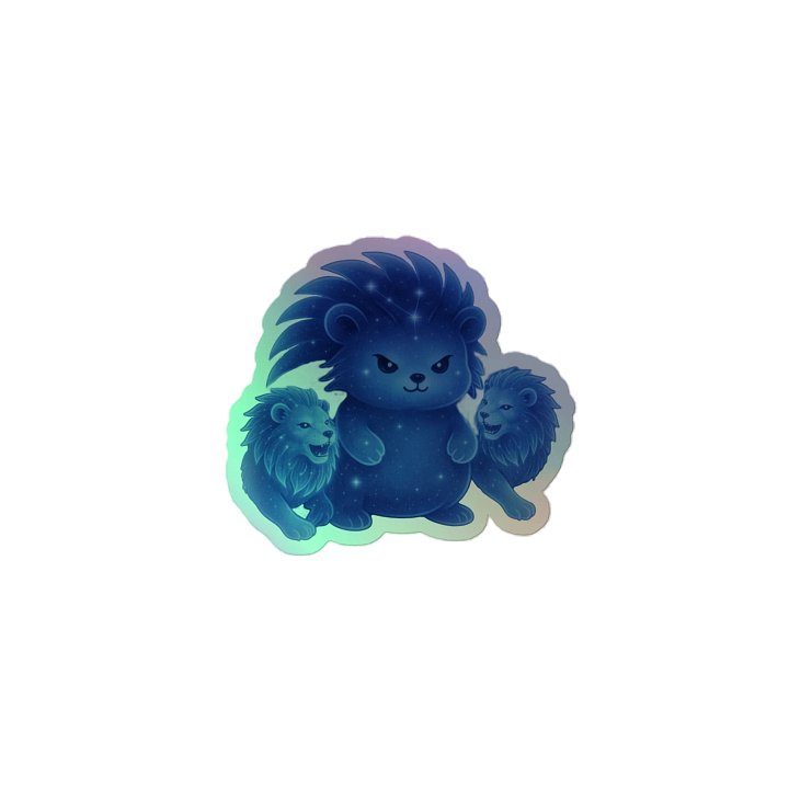 Zodiac hedgie Leo holographic sticker product image (2)