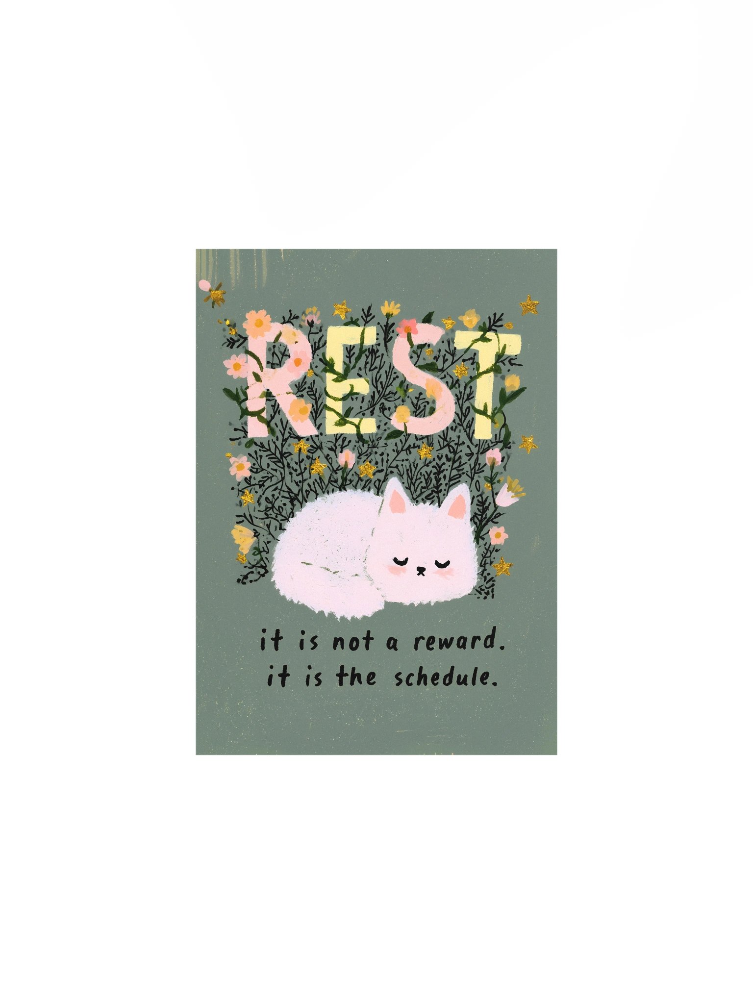 REST Floral Cat Poster product image (2)
