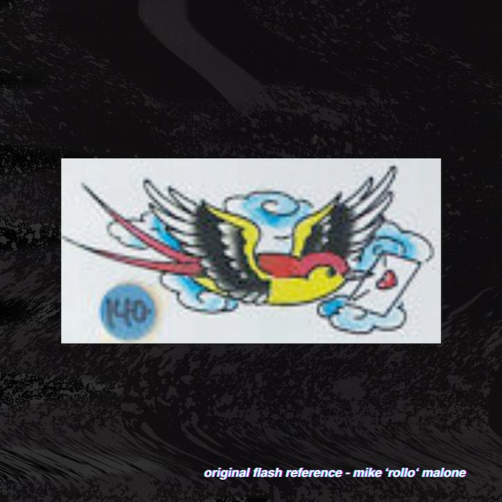 Mike 'Rollo' Malone Swallow Bird with Love Letter Pattern product image (2)