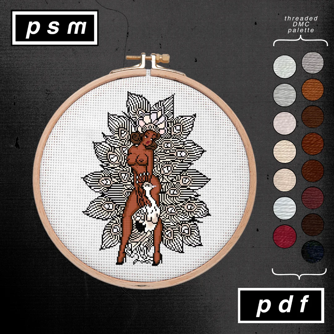 Sailor Jerry White Peacock Burlesque Pin Up Pattern product image (3)